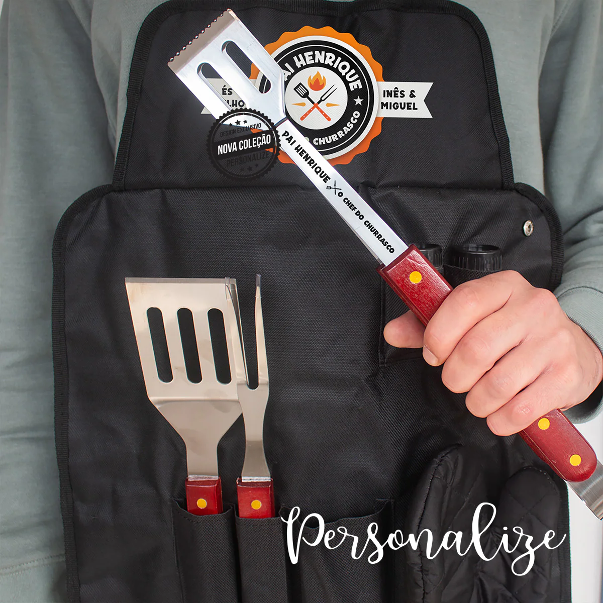 Avental com kit de churrasco " Pai, o chef do churrasco" - Image 2