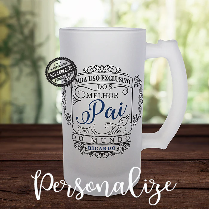 Caneca de cerveja " Para uso exclusivo do melhor Pai do mundo "