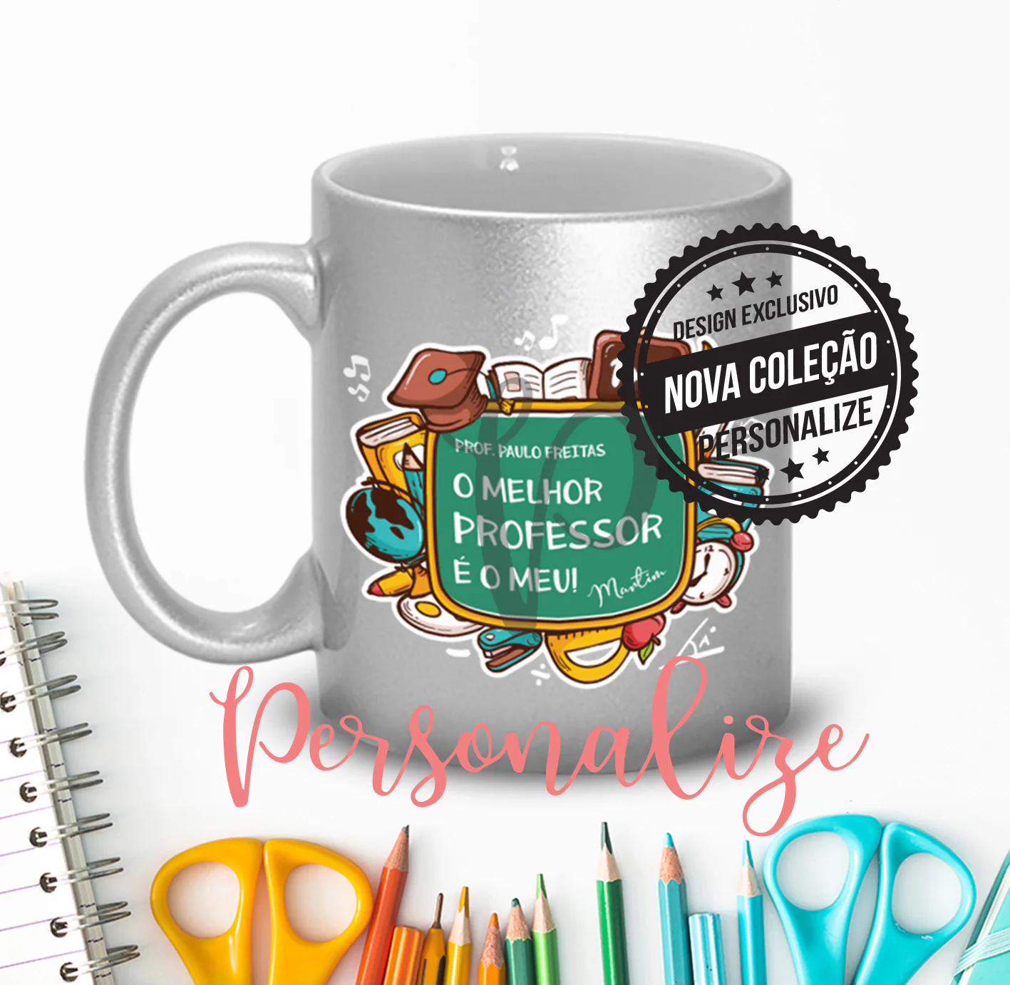 Canecas prateadas (Professora /Professor)