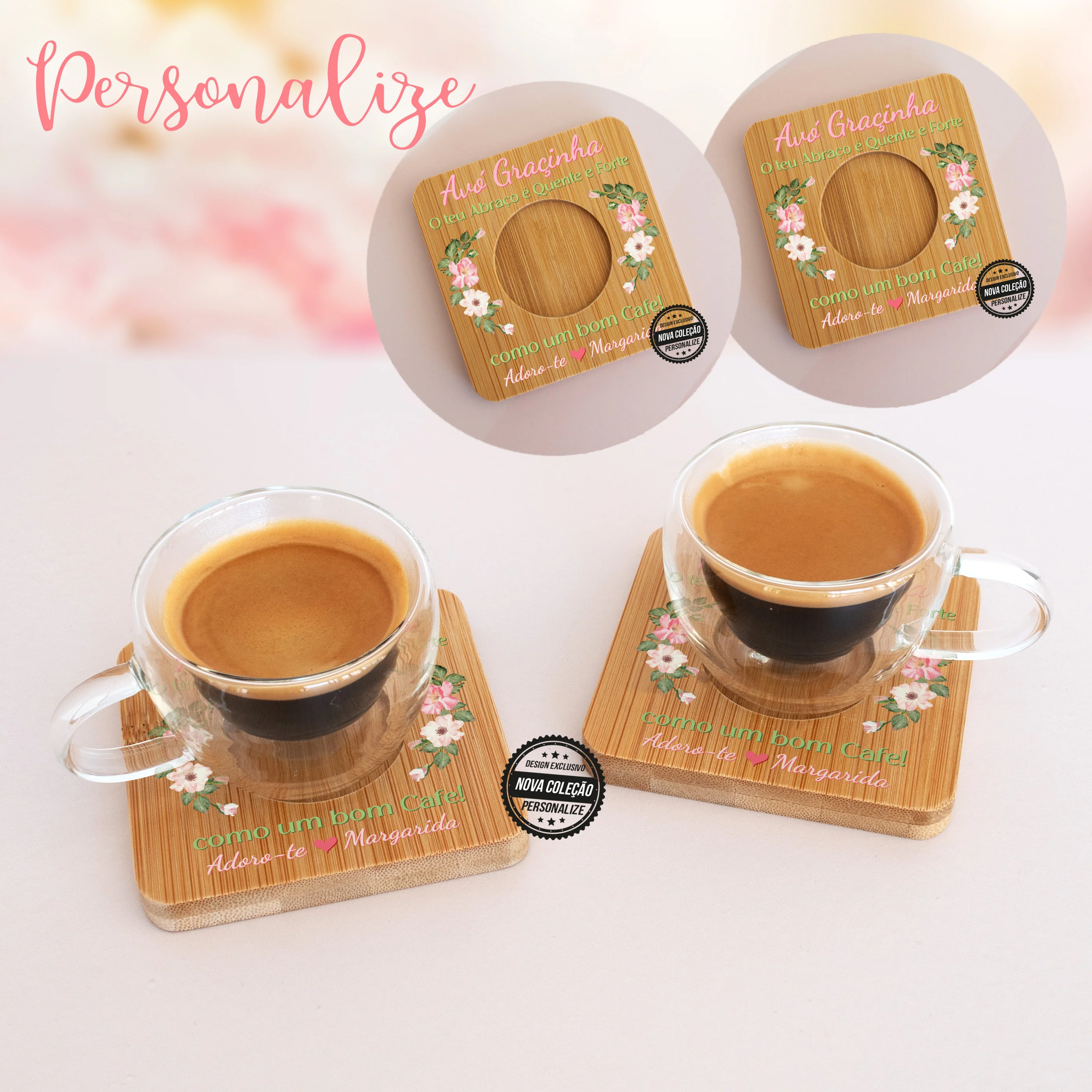 Conjunto 2 chávenas "...O teu abraço é como um bom café..." - Image 2