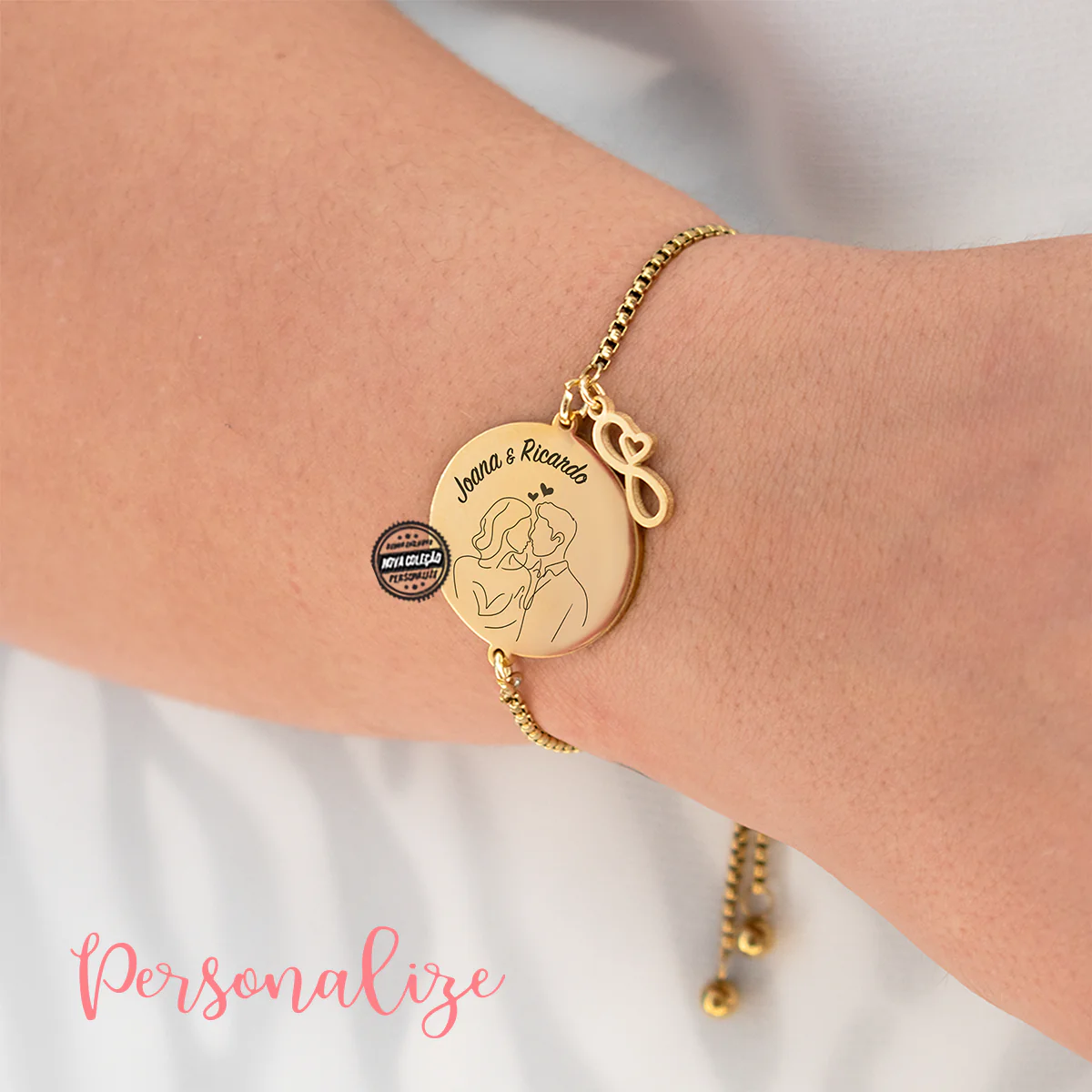Pulseira ajustável silhueta "Casal" - Image 2