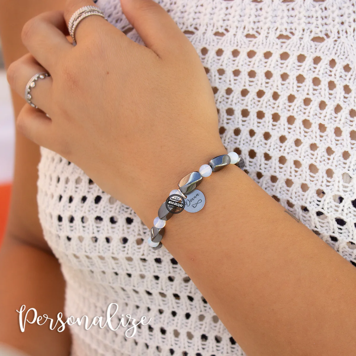 Pulseira de pedra hematita "Nome" - Image 2