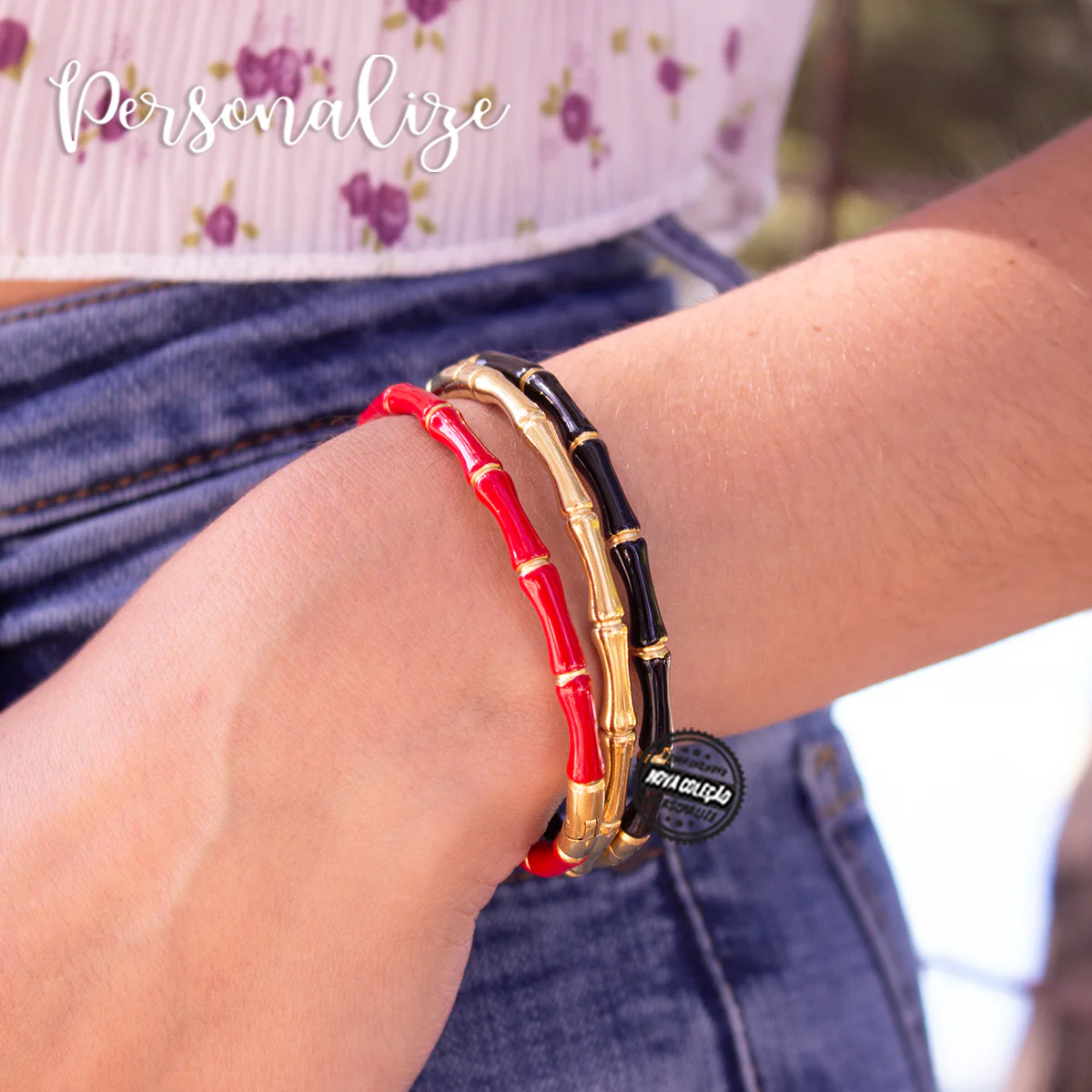 Pulseiras escravas e nó de bambu "Amigas" - Image 2