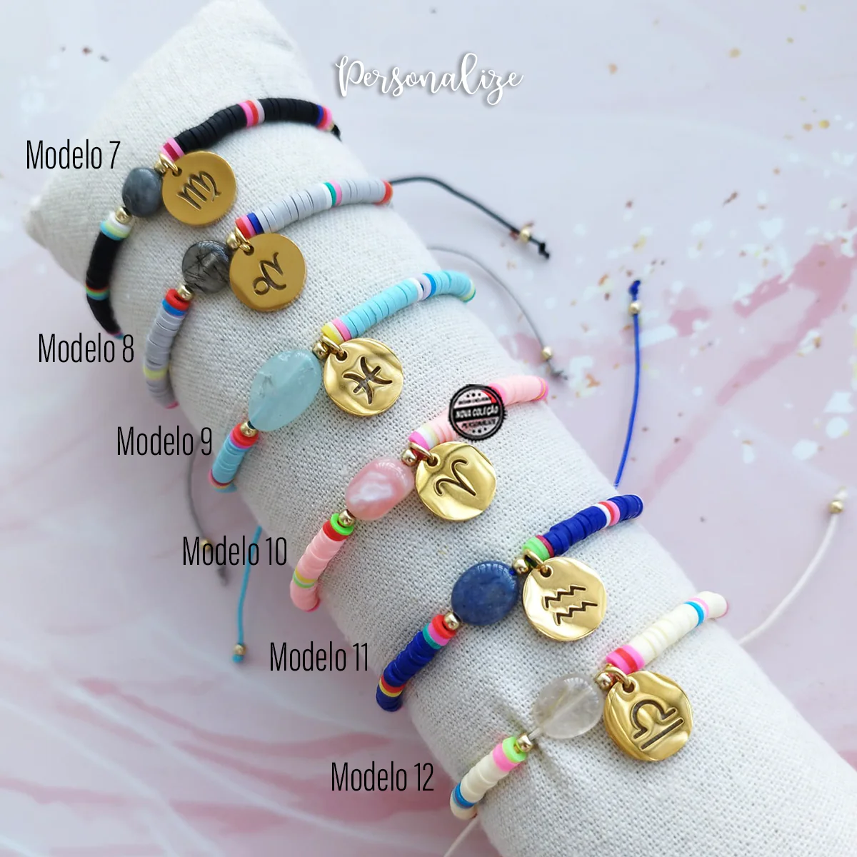 Pulseiras multicoloridas pedra natural "Signo" - Image 2