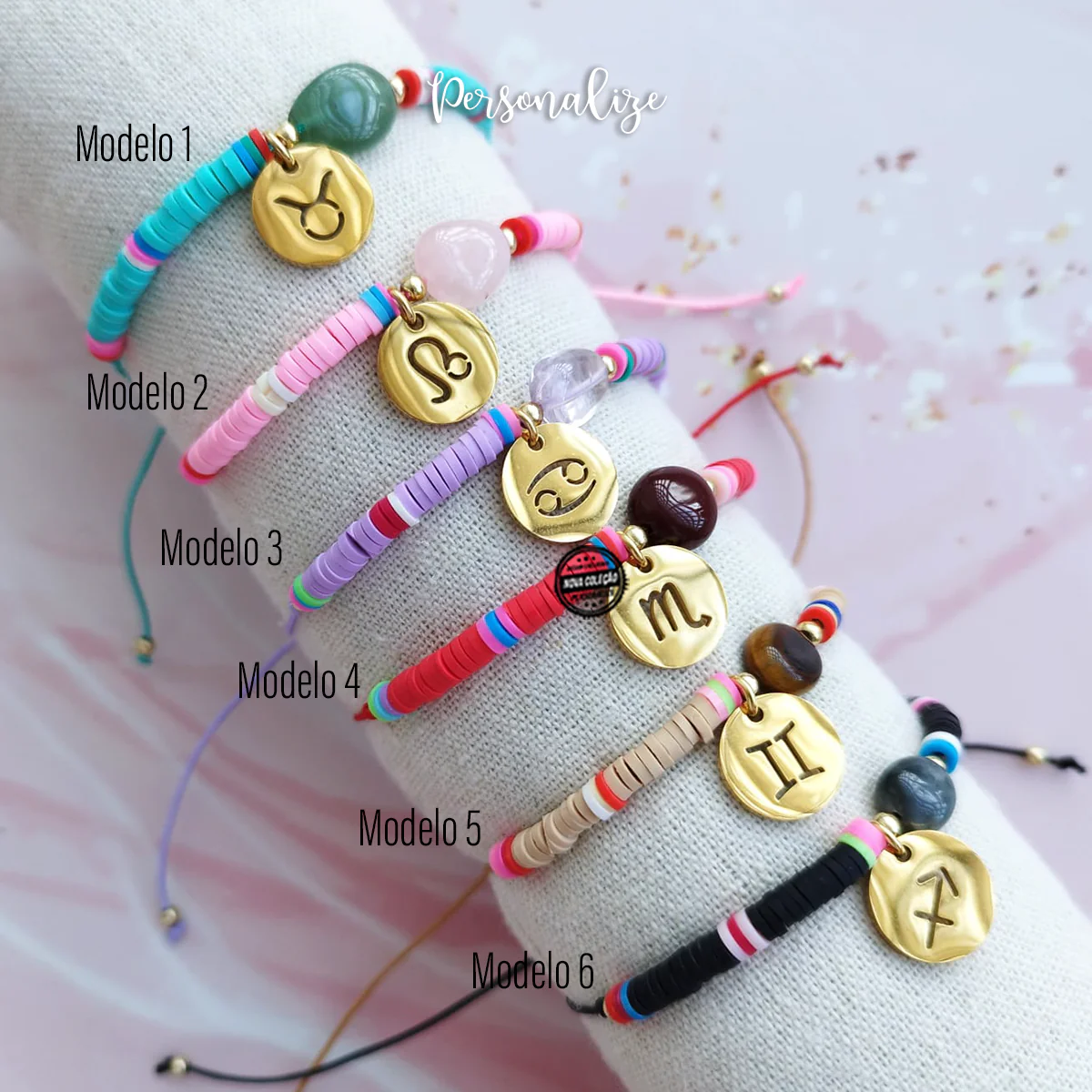 Pulseiras multicoloridas pedra natural "Signo" - Image 3