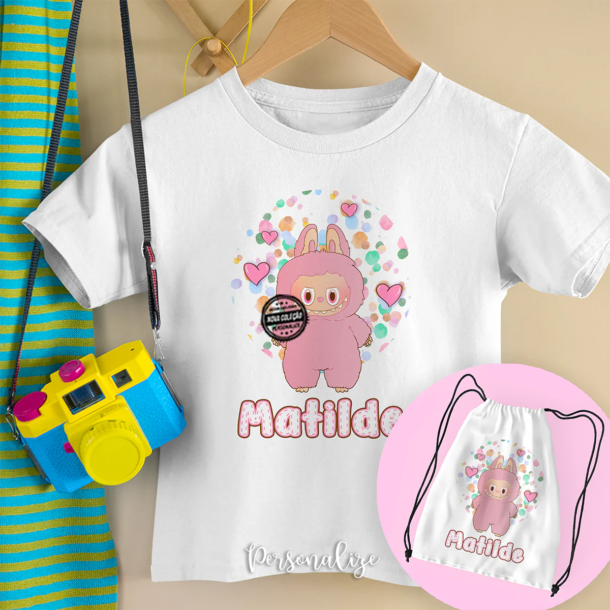 T-shirt e/ou saco mochila "Labubu" - Image 2