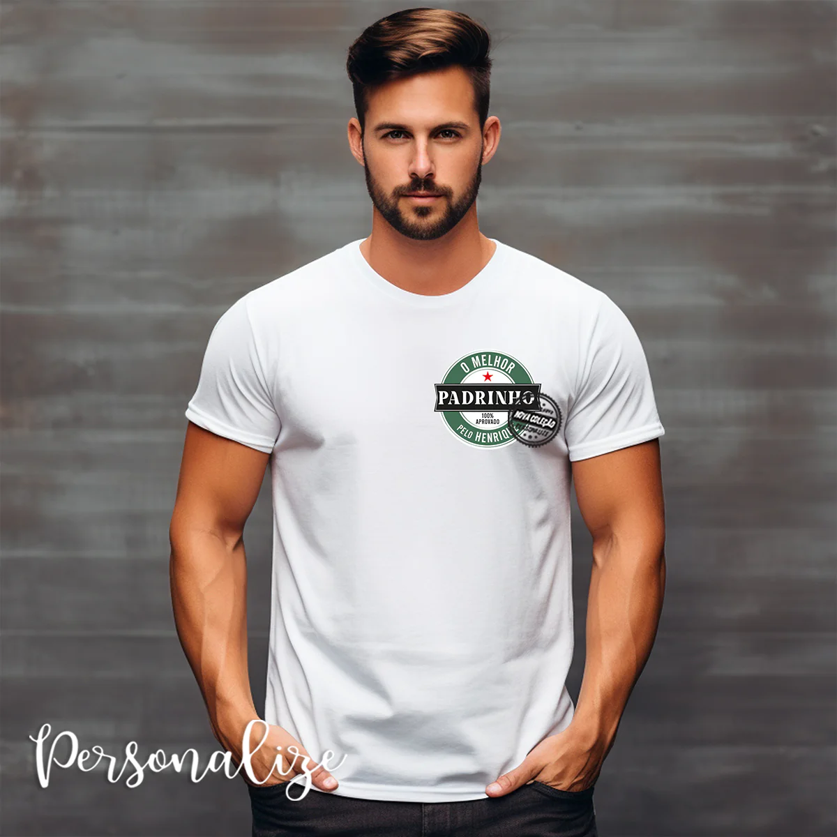 T-shirt padrinho "100% Aprovado" - Image 2
