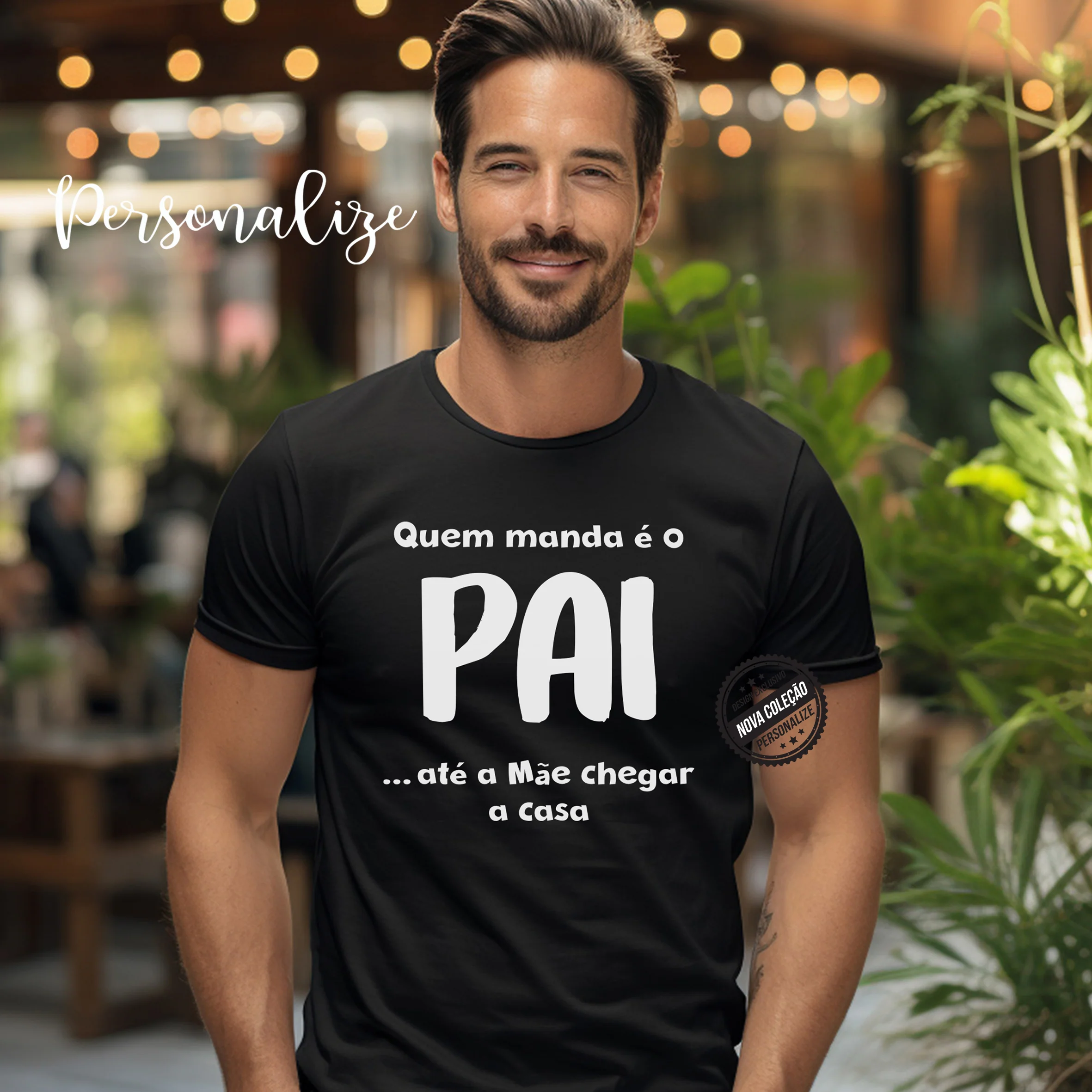 T-shirt pai e/ ou filho " Quem manda é o PAI ... até a mãe chegar a casa ! " - Image 2